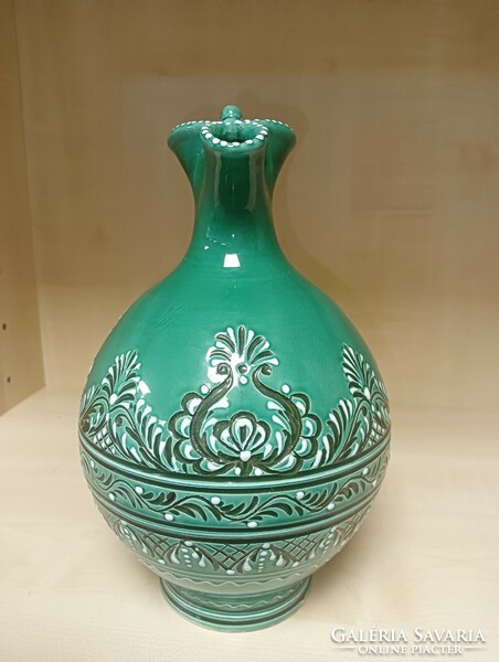 Vermes green glazed ceramic jug