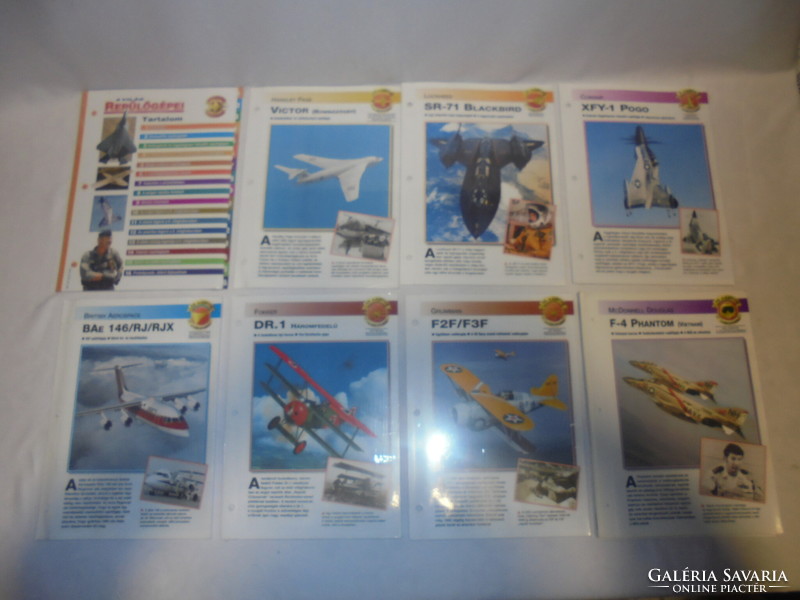A világ repülőgépei - hat bontatlan kártyacsomag + kártyalapok
