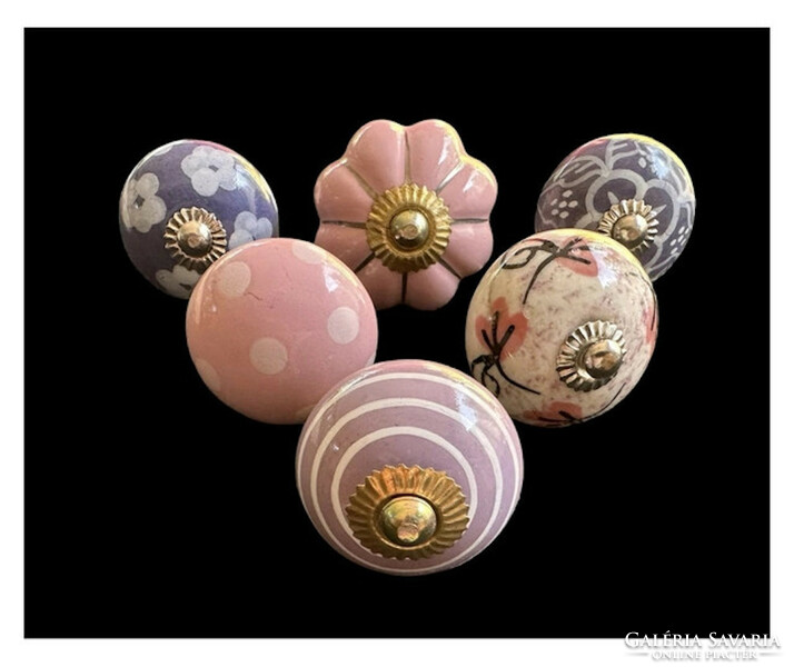 Vintage style porcelain furniture knob set (6 pieces)