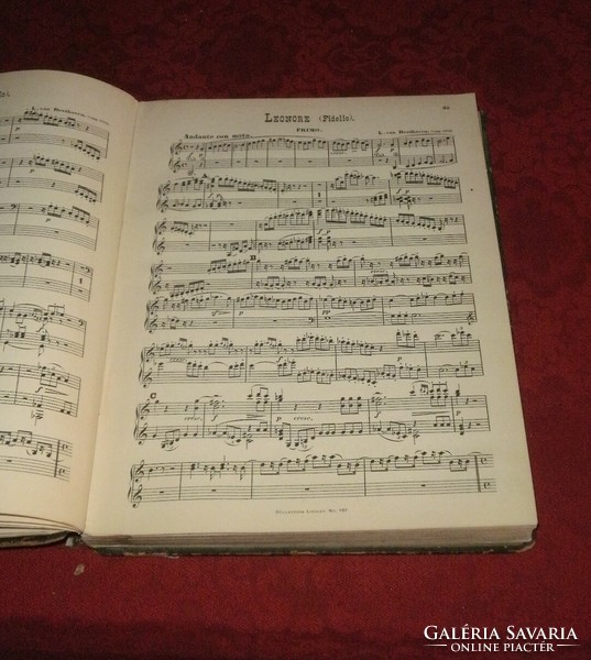 Régi zongora kotta, 4 kezes, 1870 körül, Beethoven, Weber, Mozart, Brahms