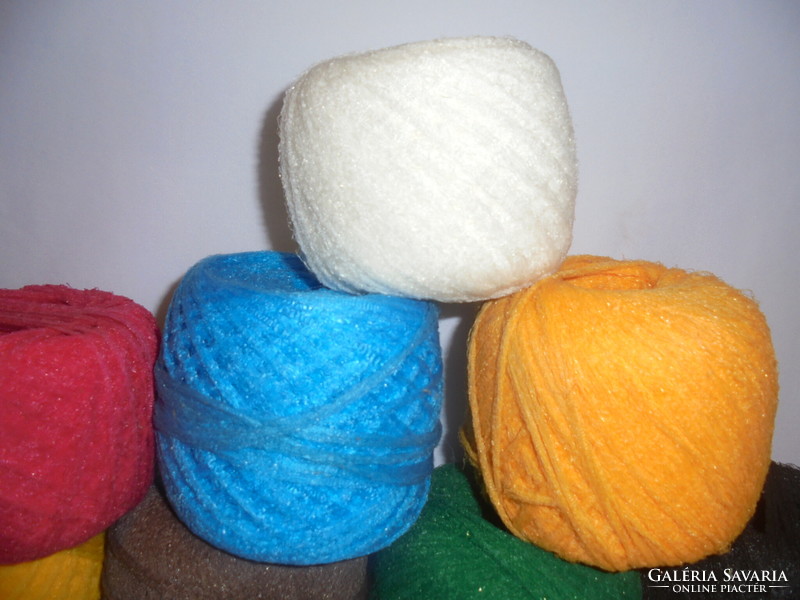 Eight skeins of synthetic yarn - together