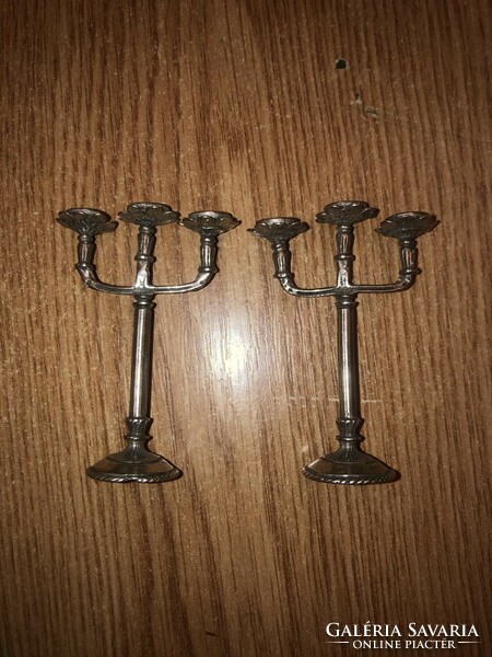 Silver miniature candle holders