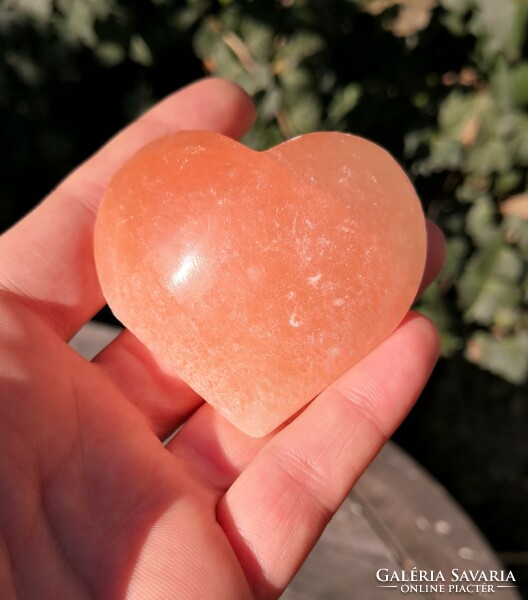 Selenite heart, mineral crystal
