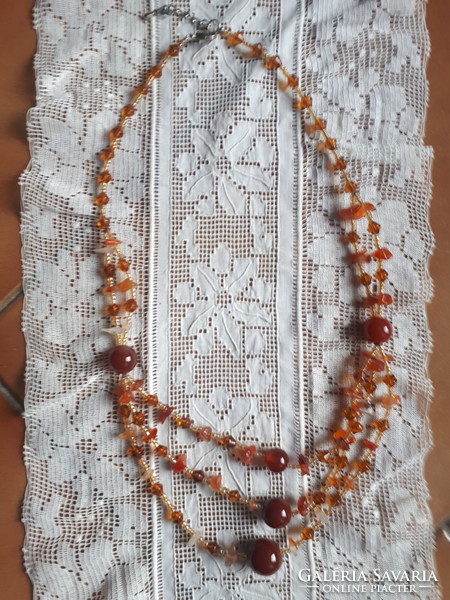 1-2-3 Row amber necklace