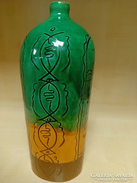 1980s ceramic bottle with rooster