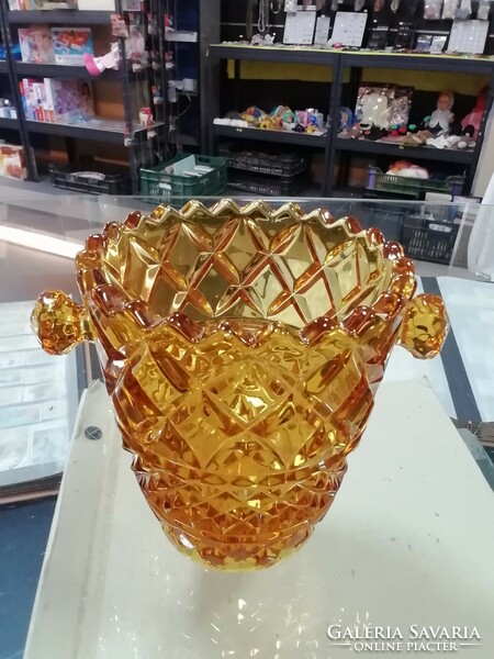 Amber glass ice bucket