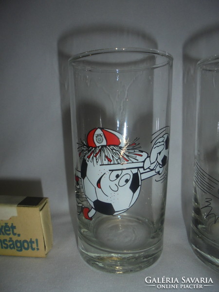 Retro foci labdás üveg pohár - két darab együtt
