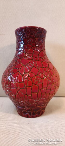 Zsolnay - eosin - gazder antal - vase - shrink glaze - cracked