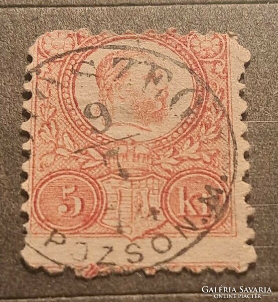 1871-1872 Hungarian copperplate in Pozson.M. With stamp.