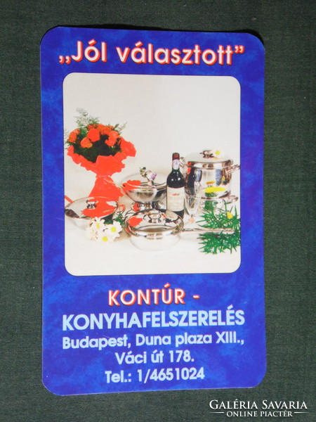 Kártyanaptár, Kontúr konyhafelszerelés üzlet, Budapest ,  1997,   (5)