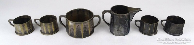 1Q035 old small patina silver plated coffee set