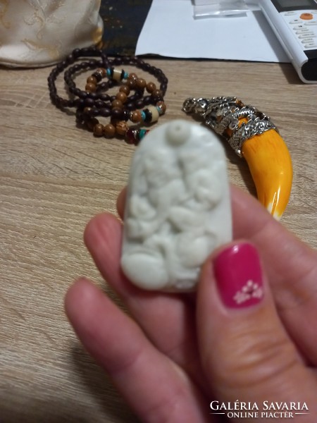 Chinese natural white jade lucky charms