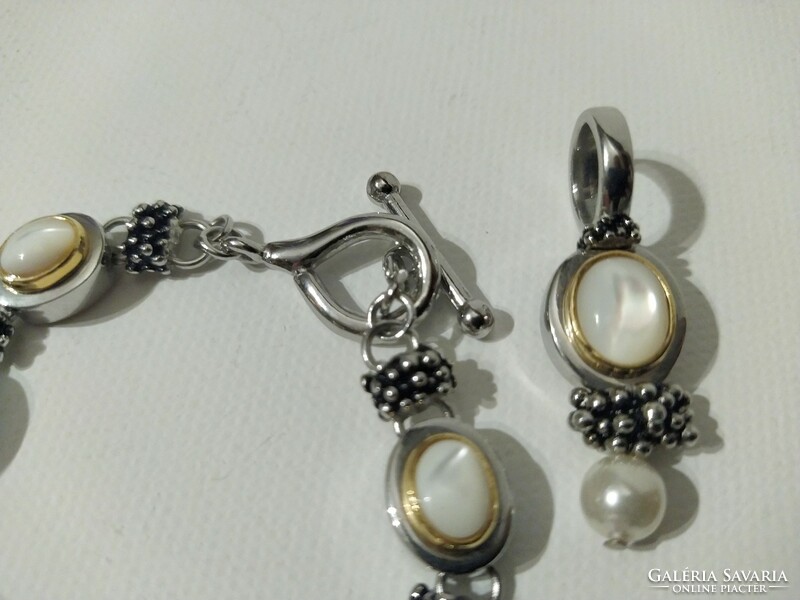 Massive and showy bracelet + pendant set