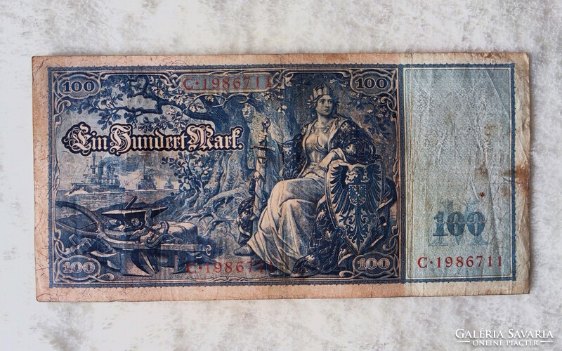 Rarer vintage 1909 Imperial 100 Mark (f) - German Empire | 1 banknote