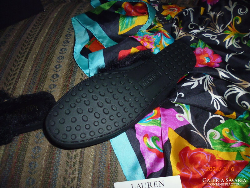 Extra women's size 37 new ralph lauren lauren furry slippers ....