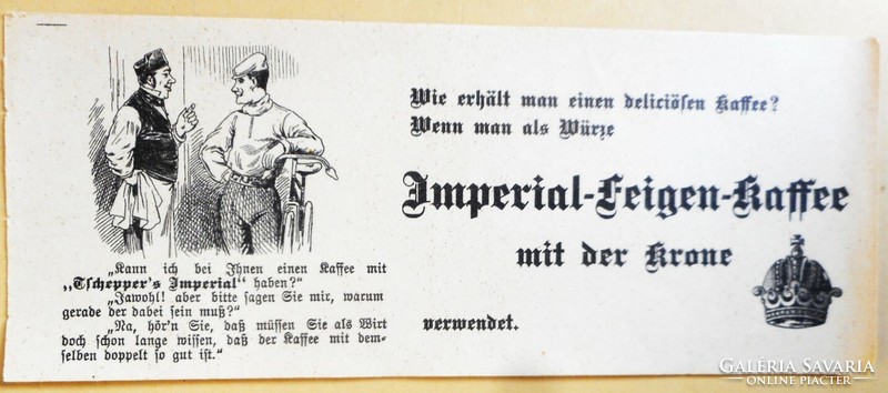 Old large coffee advertisement sheet ((schepper's imperial 1910 k.U.K.)