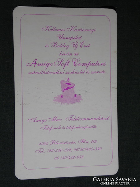 Kártyanaptár, Amigo számítástechnikai üzlet, Pilisvörösvár, ünnepi,  1997,   (5)