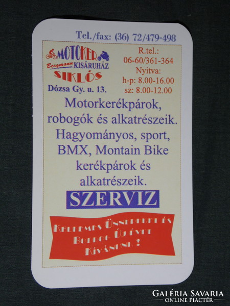 Card calendar, motoker motorcycle, bicycle, scooter parts store, skid row, 1997, (5)