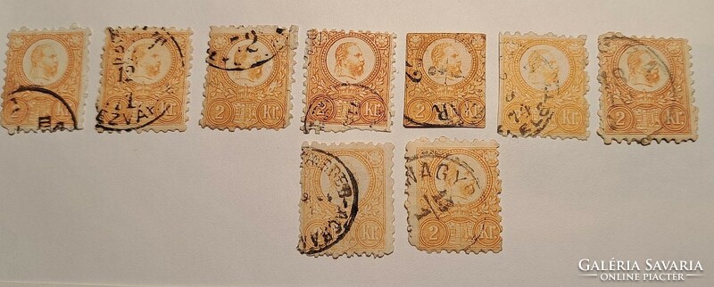 1871. Copper print with 2 kr pest stamp