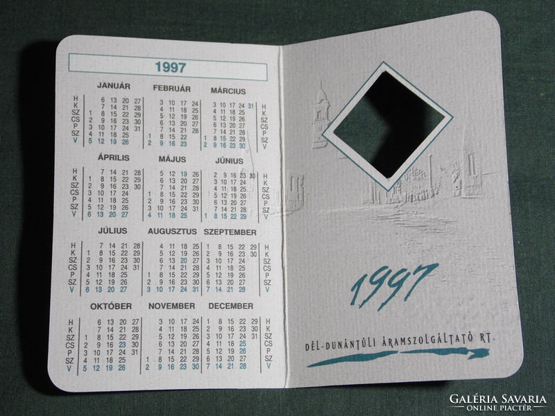 Card calendar, Dédás electricity supplier Pécs decorative lighting, 1997, (5)