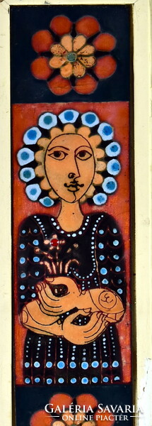 Stefániay edit (1936-2010): girl with flowers