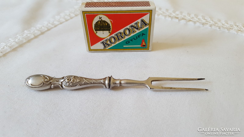 Beautiful antique silver-plated cocktail, snack, crab fork
