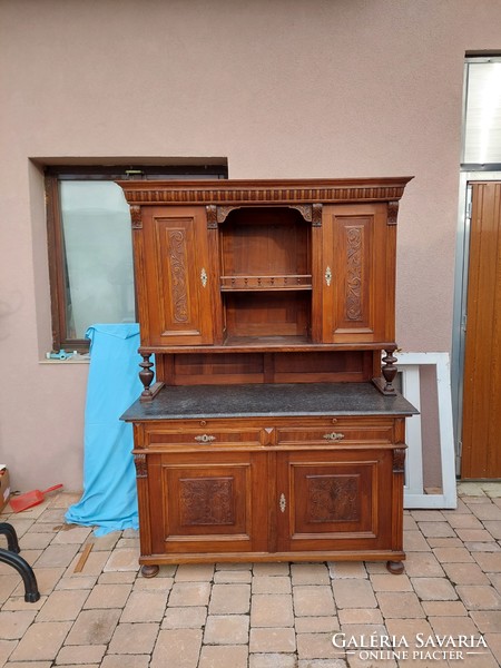 German tin sideboard 145x200 with marble top
