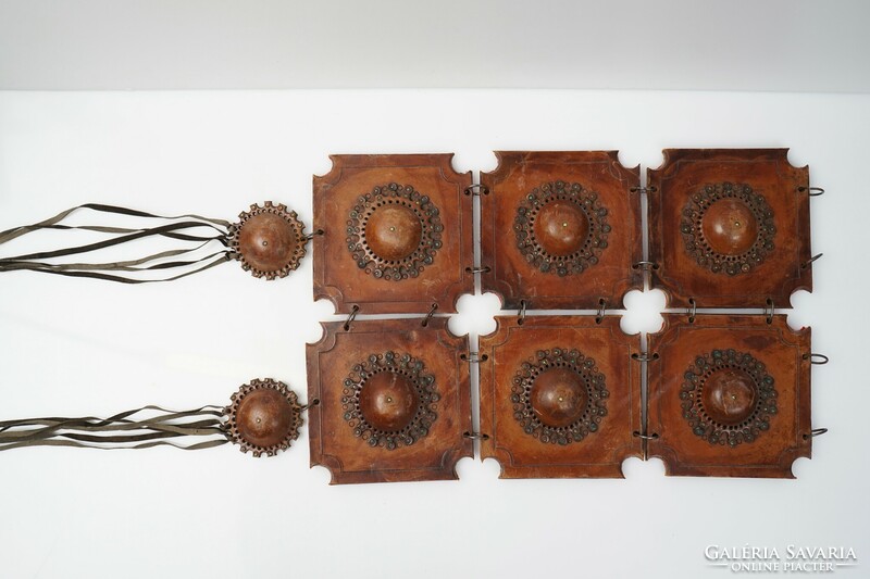 Mid century retro leather ornament / leather / handicraft / wall decoration