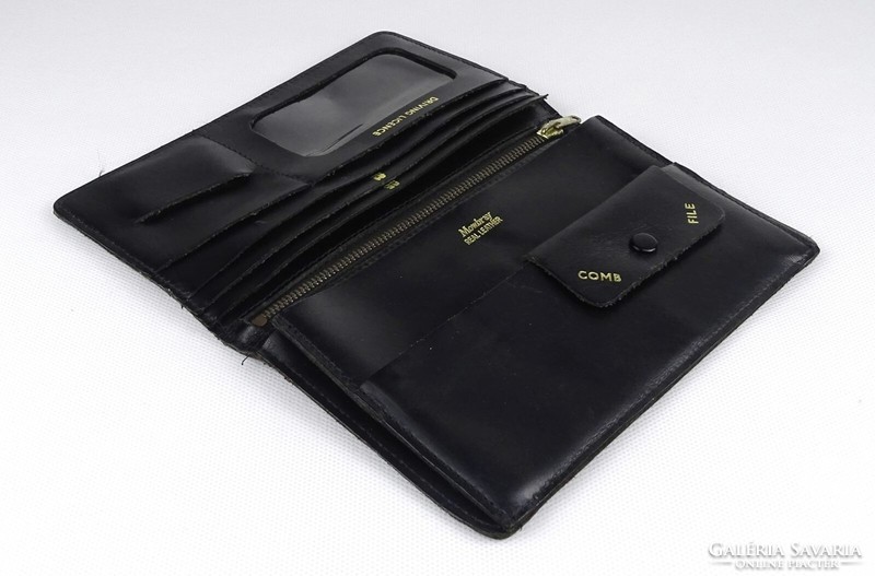 1Q085 black leather English wallet leather wallet briefcase mowbray - london