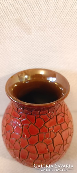 Zsolnay - eosin - gazder antal - vase - shrink glaze - cracked