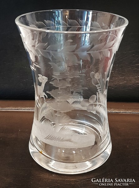 Sale! Old engraved hunting glass fixed HUF 3,000.