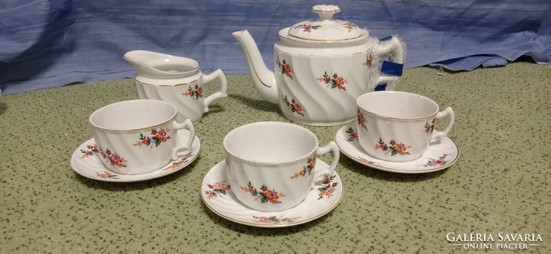 Old, beautiful, twisted pattern, Zsolnay tea set. The most comfortable Zsolnay cup.