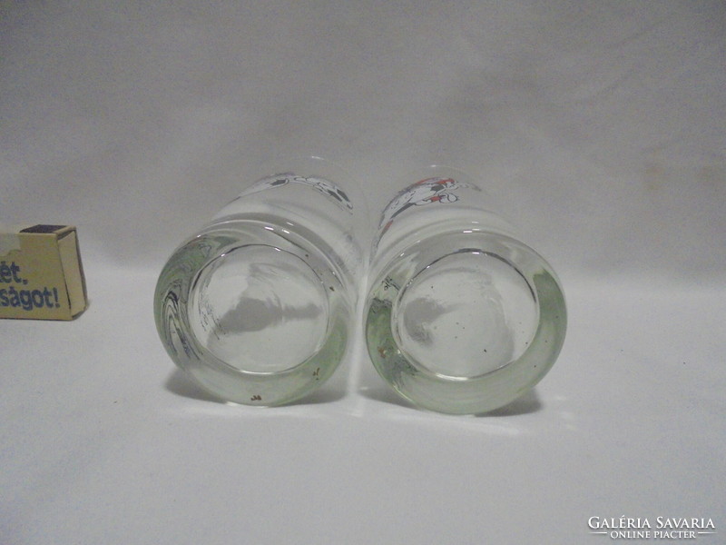 Retro foci labdás üveg pohár - két darab együtt