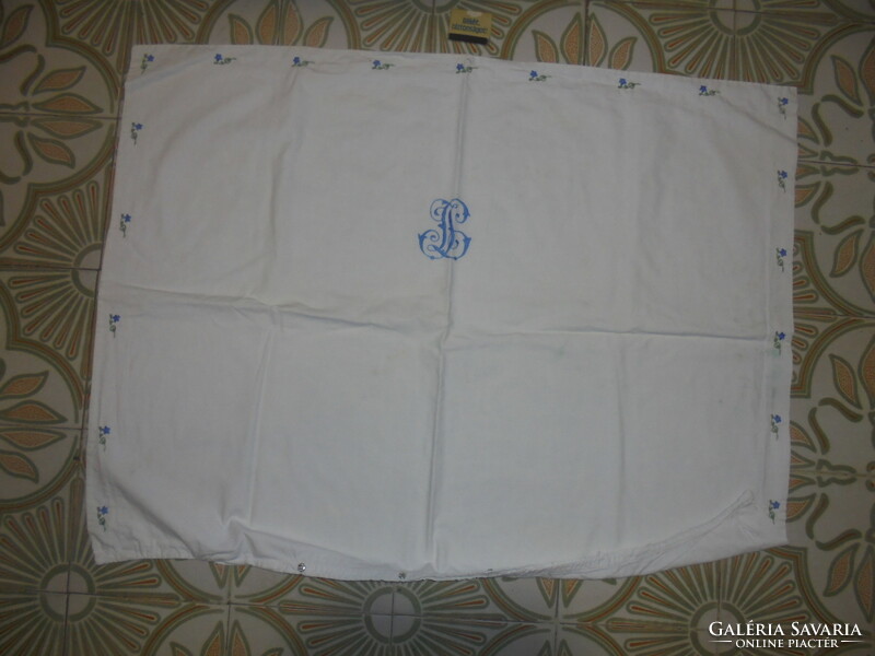Old embroidered, monogrammed pillowcase
