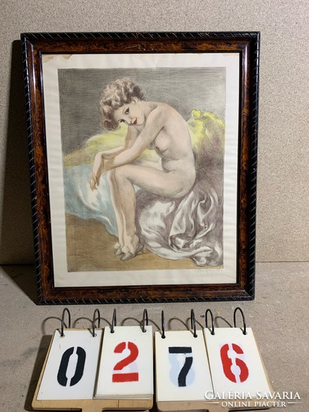 Nándor Vidai brenner watercolor nude, 58 x 48 cm. 0276