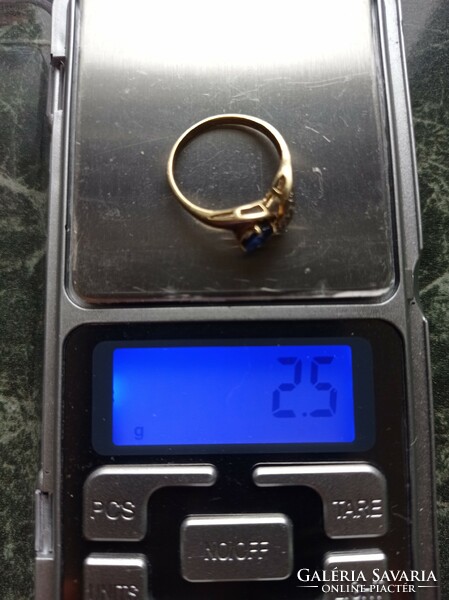 Zafír brill arany gyűrű