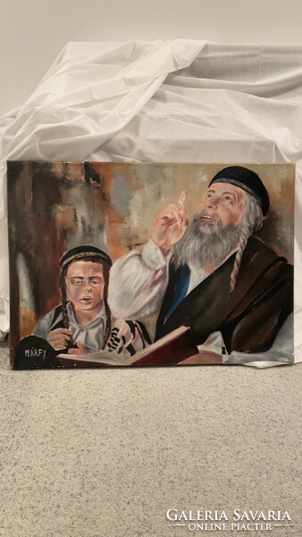 Portrait of Rabbi Gabriella Márfy and her son