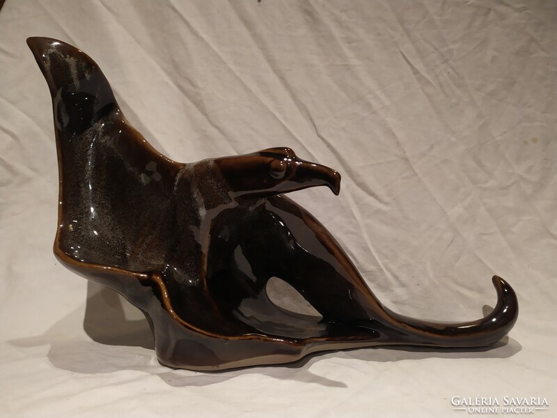 Large glazed ceramic eagle statue