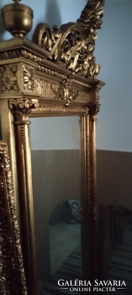 Huge gilded mirror with console table