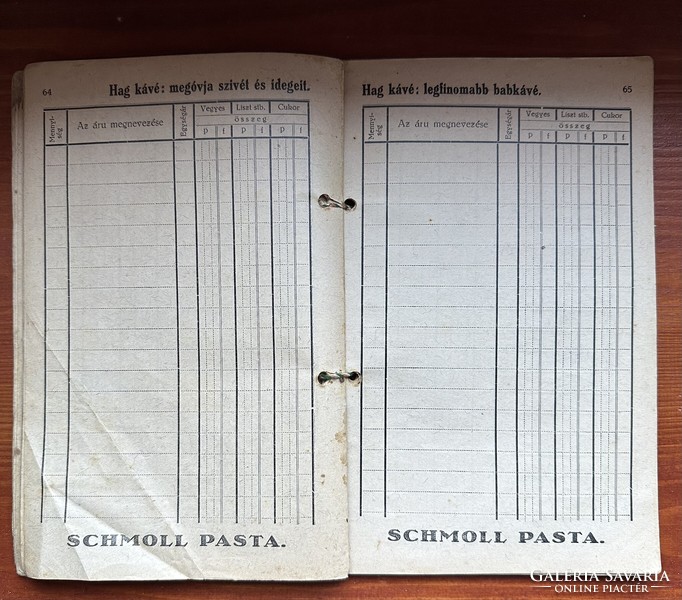 Schmoll pasta számlatömb