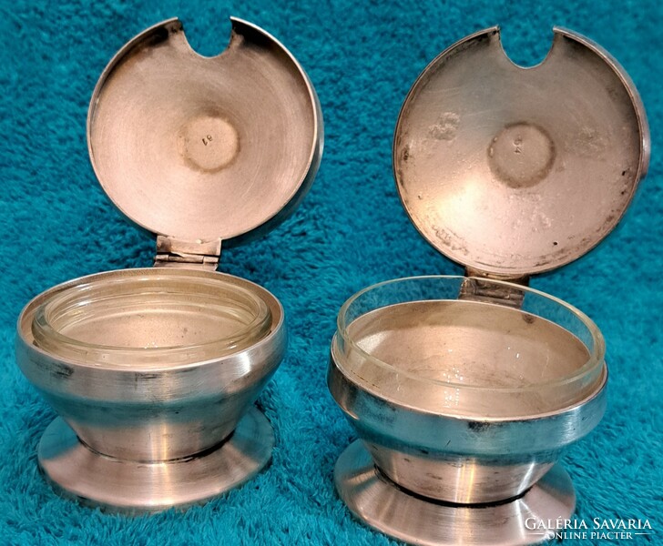 2 old silver-plated table spicy small sauces (m4417)