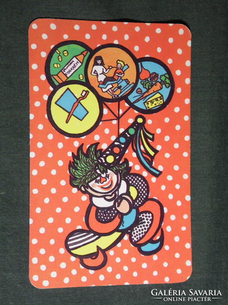 Card calendar, children's dental prevention committee, graphic designer, clown, 1996, (5)