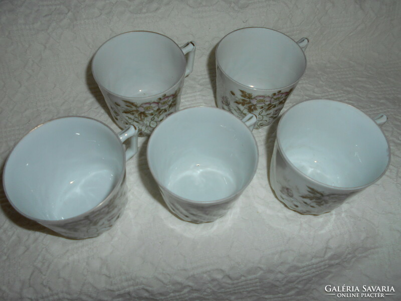 5 db csésze szép vékony porcelán  kézi festéssel -az ár az 5 csészére  vonatkozik