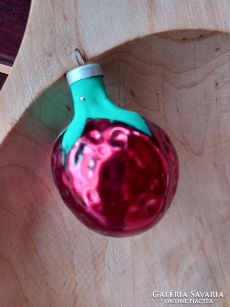Karácsonyfadísz- üveg eper retro