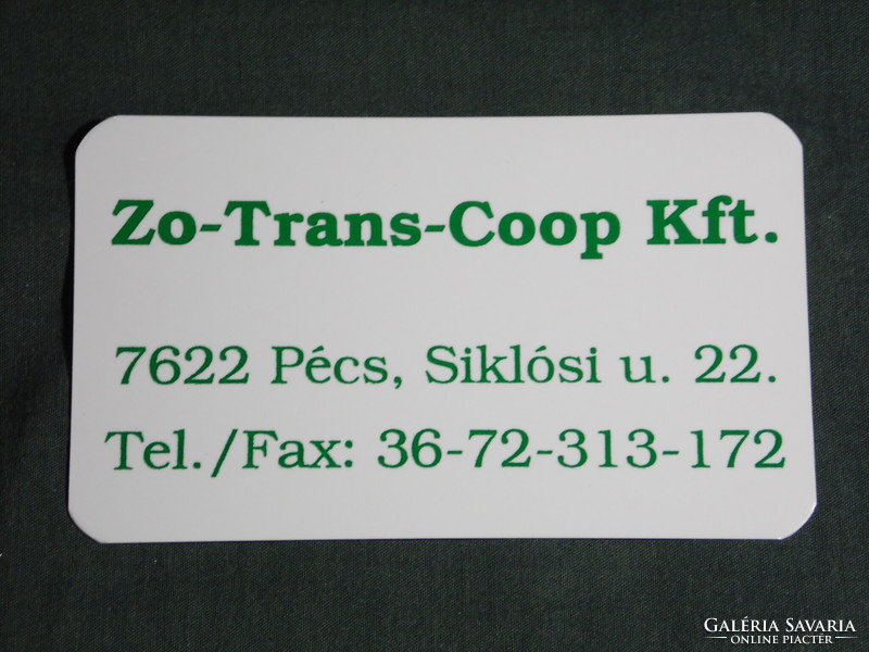 Kártyanaptár,  Zo-Trans-Coop Kft., kereskedelem, szállítás, Pécs 1996,   (5)
