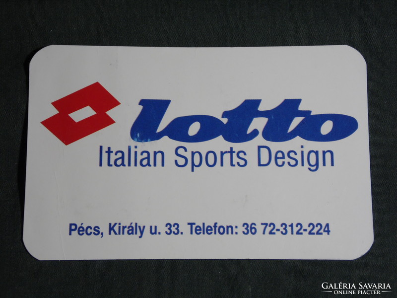 Kártyanaptár, LOTTO sport ruházat divat, Pécs, 1996,   (5)