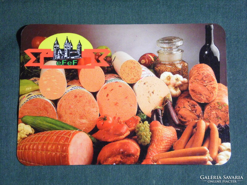 Card calendar, efef kft. , Pécs, meat industry meat processor, sliced, salami, 1996, (5)