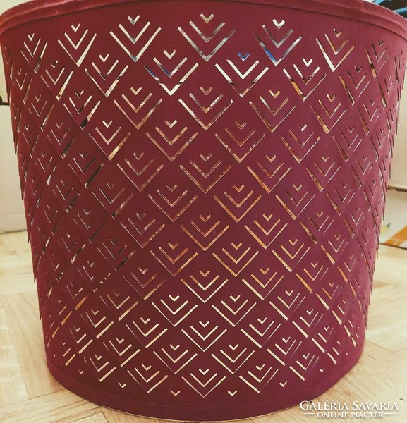 Ikea burgundy/copper-colored lamp shade, nymö type, can be placed on a floor lamp or ceiling hanging lamp