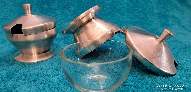 2 old silver-plated table spicy small sauces (m4417)