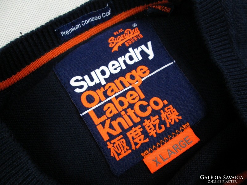 Original superdry (xl) elegant women's elastic night dark blue sweater